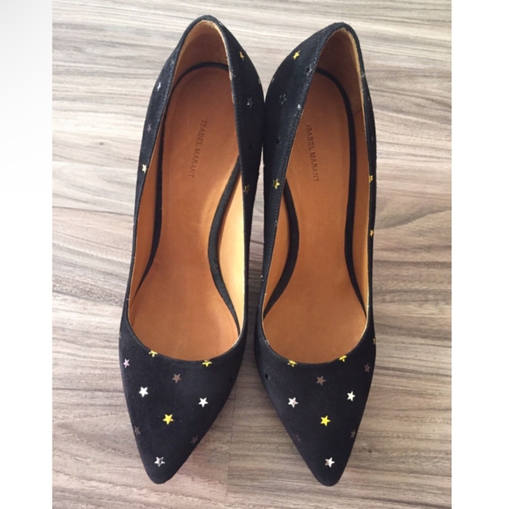 Org.$770 ISABEL MARANT Anaid Star Pumps Black FR39
